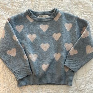 Blue and white heart sweater